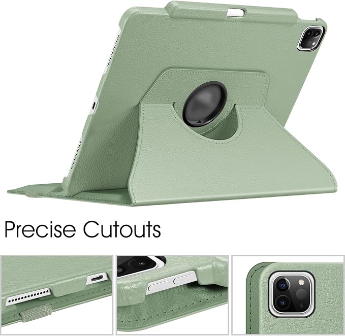 Fintie Rotating Case for iPad Pro 12.9-inch 6th/5th/4th/3rd Generation | 360° Swivel Stand Landscape &amp Portrait Viewing Shockproof Protective Cover Pencil Holder Auto Sleep/Wake Black