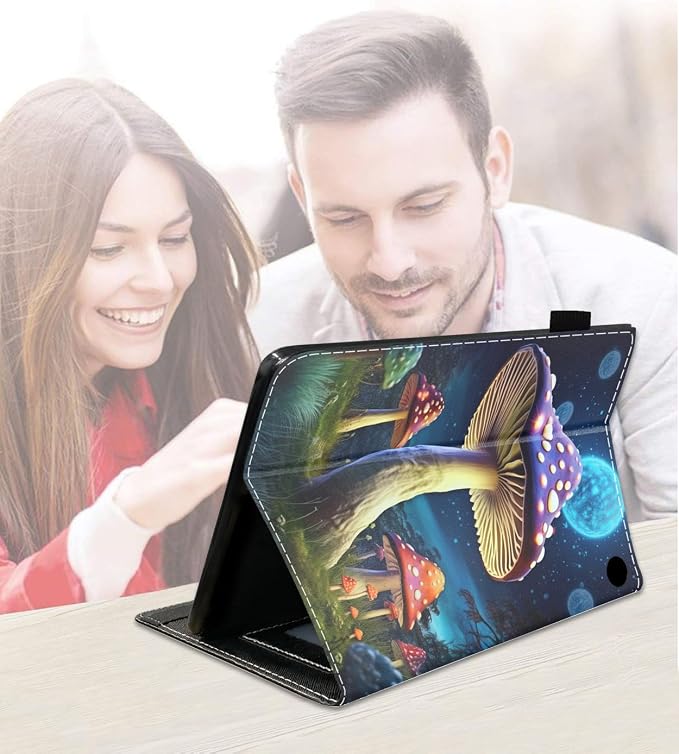 Case for Amazon Kindle Fire HD 8/Fire HD 8 Plus Tablet (12th/10th Generation 2024/2022/2020 Release) Slim PU Leather Cover with Card Slot &amp Auto Wake/Sleep African American Women