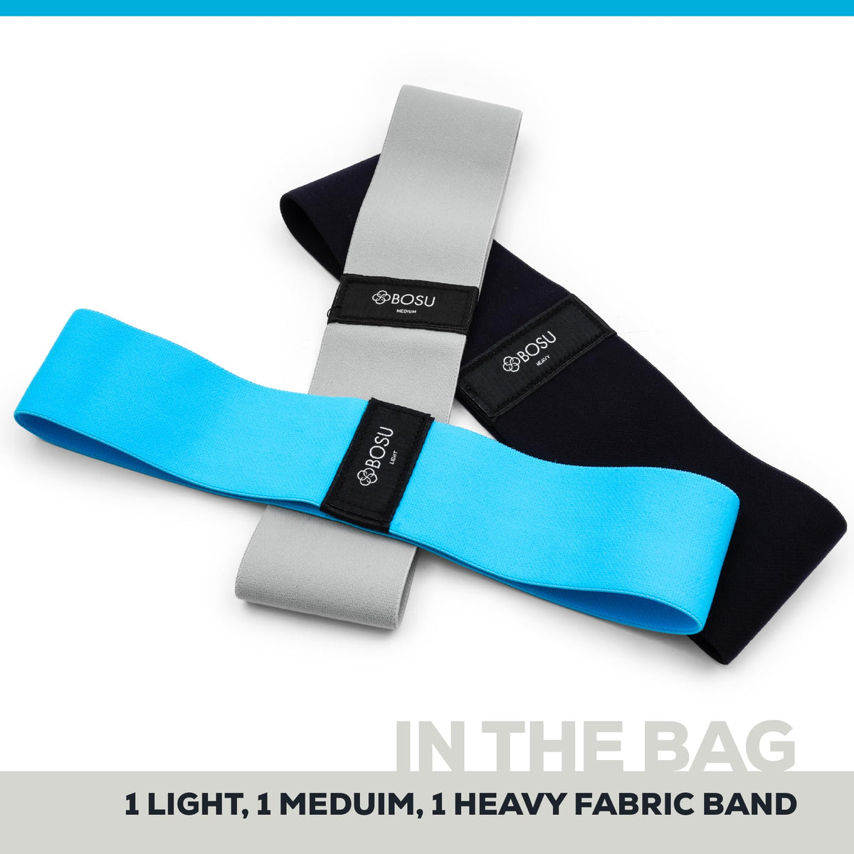 Bosu Fabric Resistance Bands (3 Pack), Multi (72-6920)