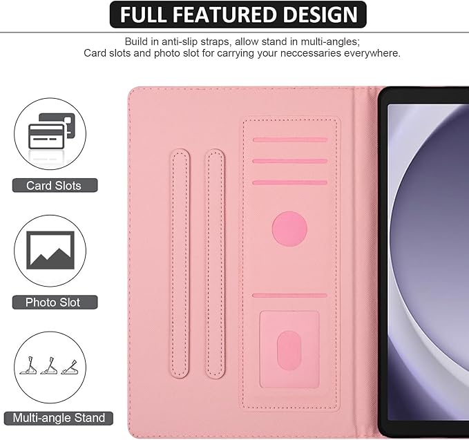 Fancity Case Fits Samsung Galaxy Tab A9/A11 Plus 11” 2025/2023 X210/X216 | Premium PU Leather Cover with Multi-Angles Pencil Holder Smart Wake Sleep for Galaxy Tab A9 A11 Plus X218 Beach
