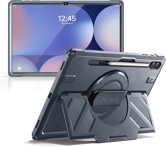 Dexnor Case for Samsung Galaxy Tab A11+/A11 Plus 11 inch 2025 Rugged Protective Case with 360° Rotating Hand Strap &amp Large Steady Stand &amp Screen Protector Shockproof Full-Body Bumper Cover B