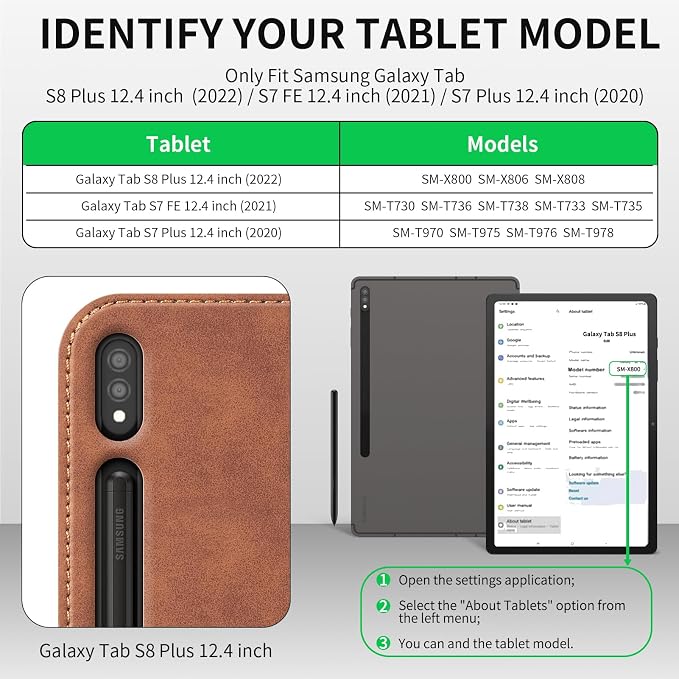Case for Samsung Galaxy Tab S10 Lite/S10 FE/S9 FE/S9 10.9/11 | Microfiber Leather Protective Cover with S Pen HolderSmart Folio Auto Sleep/WakeAdjustable StandShockproofSlimBlack