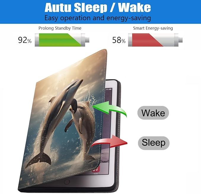 Case for iPad 6th/5th Generation (2018 2017 Model 9.7 Inch) iPad Air 2/Air 1 (9.7 Inch) Slim PU Leather Stand Folio Cover with Auto Wake Sleep African Woman Wolf