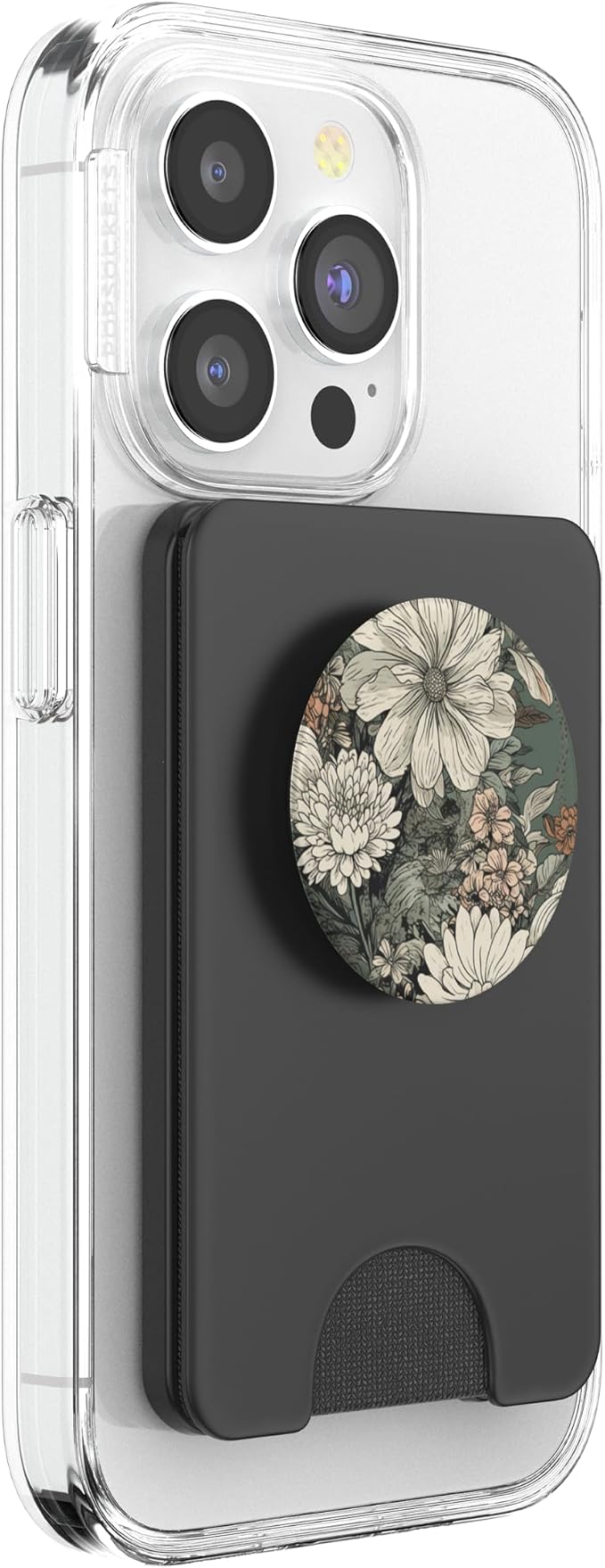 Flower Bouquet Floral Pattern Sage Green with Wildflowers PopSockets Adhesive PopGrip