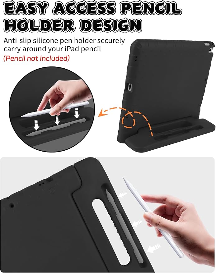 Heavy Duty Kids Case for iPad 10th/11th(A16) Pencil Holder Stand | Rugged Protection Cover for 11/10.9-inch iPad 2025/2022 Lightweight EVA Foam Anti-slip for Home School Travel Blue