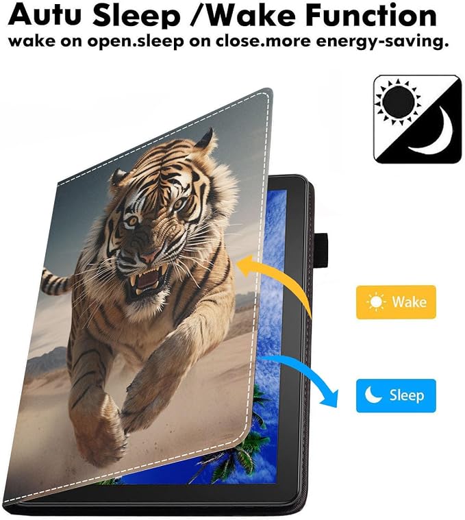 Case for Amazon Fire HD 10 Tablet (9th/7th Generation 2019/2017 Release) Slim PU Leather Cover with Card Slot &amp Auto Wake/Sleep for Fire 10.1 Tablet African American Girl