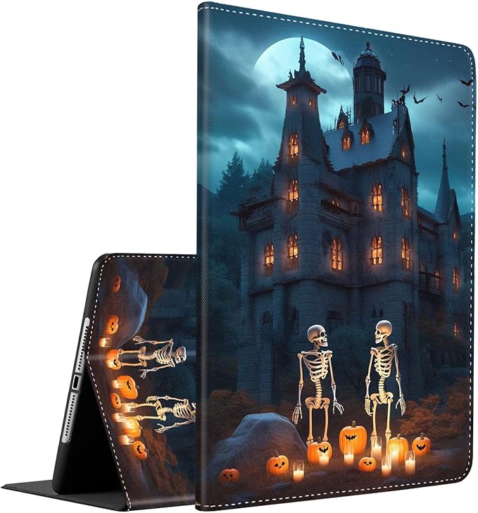 Case for iPad (A16) 11th Generation 11 Inch (2025) iPad 10th Generation 10.9 Inch (2022)，Slim Fit Foldable Standing Cover Case with Auto Sleep/Wake ，Moth Moon