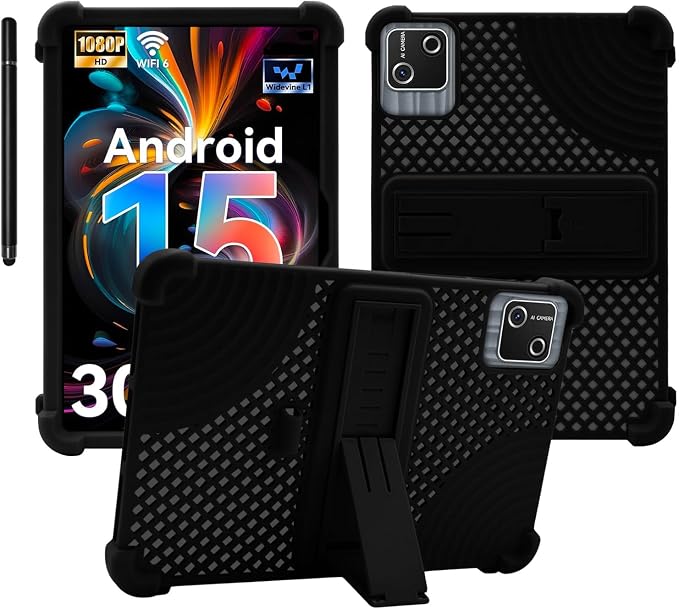 Case for HiGrace G13 10.1 inchHeat Dissipation Tablet CaseSoft Silicone Protector CoverKids FriendlyAdjustable Stand Cover4 Corners Thicken Shockproof Black
