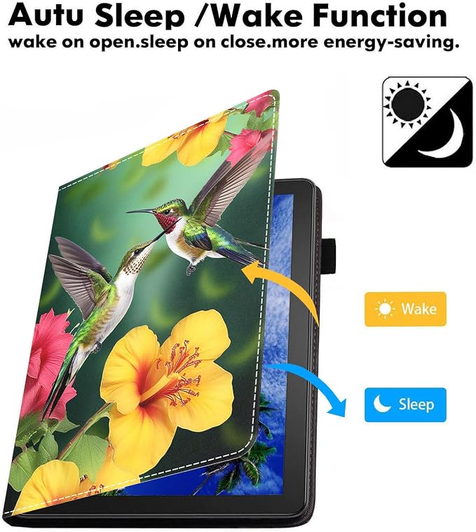 Case for Amazon Fire HD 10 Tablet (9th/7th Generation 2019/2017 Release) Slim PU Leather Cover with Card Slot &amp Auto Wake/Sleep for Fire 10.1 Tablet African American Girl