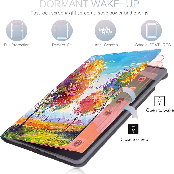 Case for Samsung Galaxy Tab S10 FE Plus 13.1 Inch 2025 Model (SM-X620/X626)Slim Folding Stand Cover with Auto Wake/Sleep for Samsung Galaxy Tab S10 FE Plus ，Painting Autumn Trees