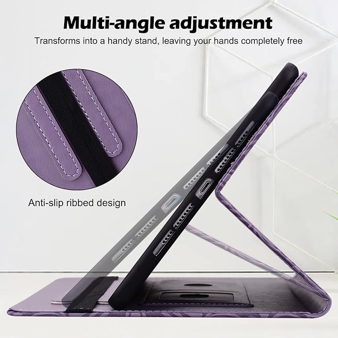 ALILANG Case for Kindle Fire HD 10 &amp 10 Plus Tablet (13th/11th Generation 2023/2021 Release) 10.1 Multi-Angle Viewing Protective Tablet Cover with Folding Stand &amp Pencil Holder -Blue