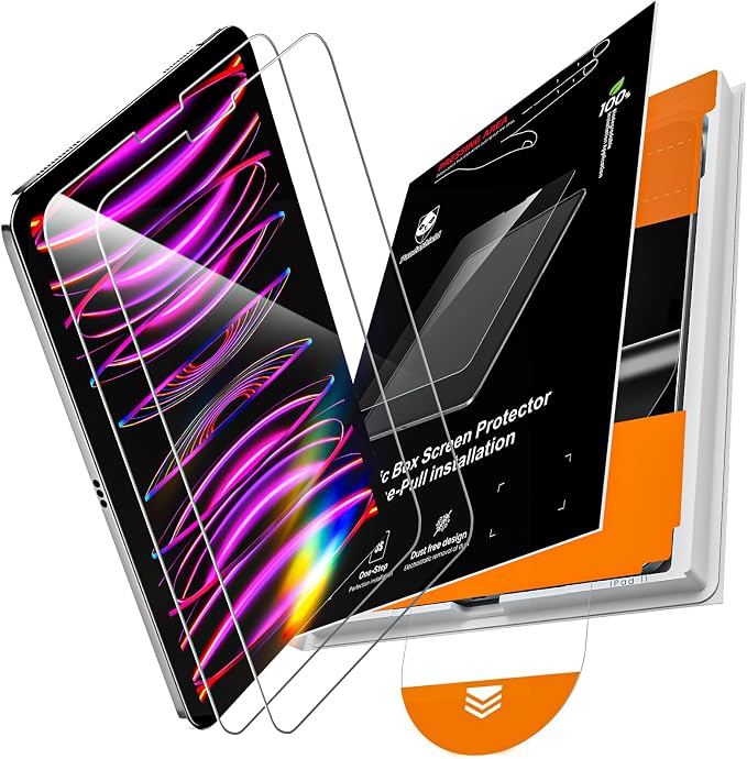 PandaShield 2-Pack Privacy Screen Protector Easy-Installation Box for iPad 11th/10th Gen. A16 (11/10.9 Inch 2025/2022) Anti-Spy Bubble Free Scratch Resistant Apple Pencil Support