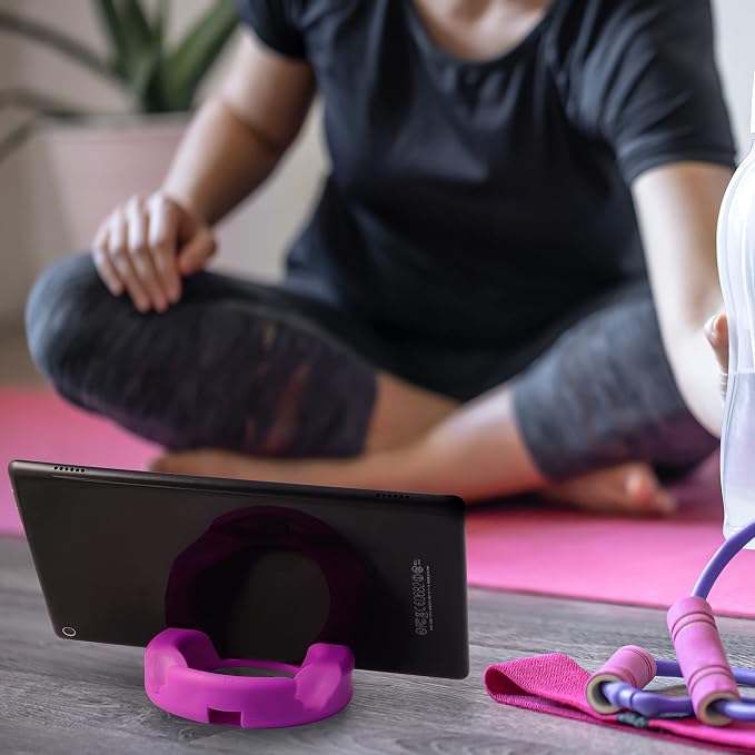 GoDonut Plus+ - Smartphone and Tablet Stand - Compatible with Lager Cases with Charging Port Access - for use at Work at Home Travel and on-the-go (Black)