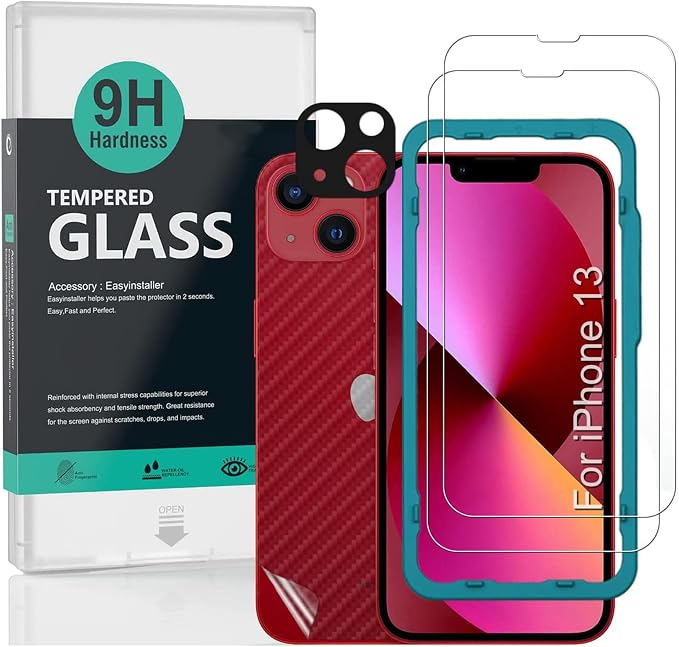 Ibywind for iPhone 13 Screen Protector2 Pack9H Hardness Tempered Glass and Camera Lens Protectorwith Alignment FrameFull CoverageBubble FreeFingerprint UnlockScratch Resistant
