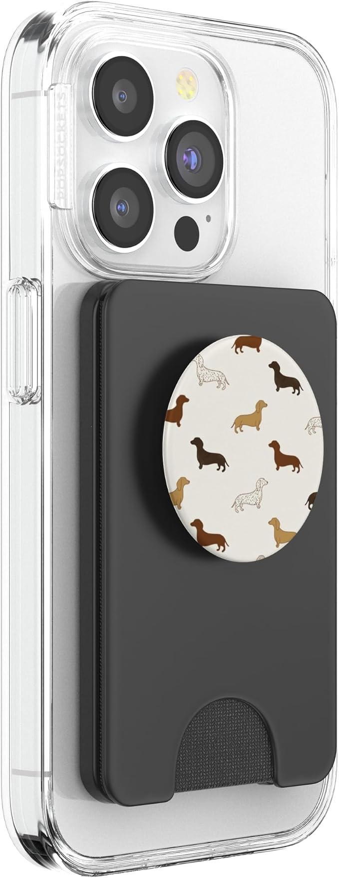 Beige Dachshund Dog Pattern PopSockets Adhesive PopGrip
