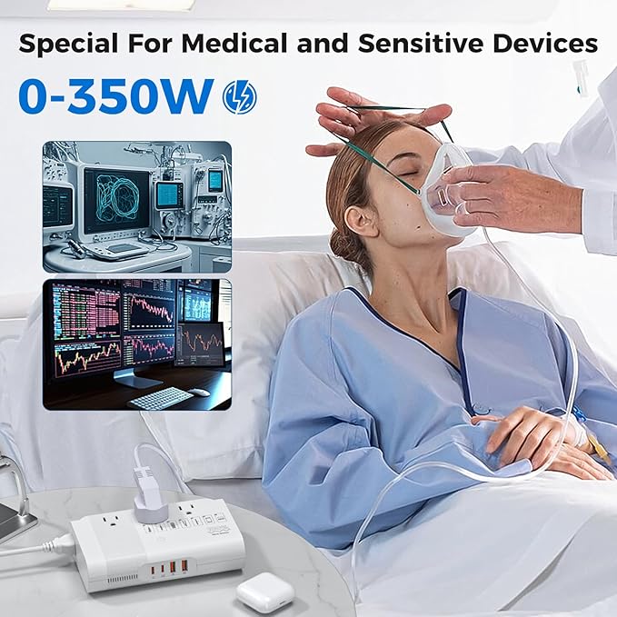 [Game-Changer] DOACE 500W Max 220V to 110V Converter, 50Hz to 60Hz Voltage Converter for European Travel, 100% Pure Sine Wave Power Converter US to Europe for CPAP Hair Straightener Laptop Cell Phone