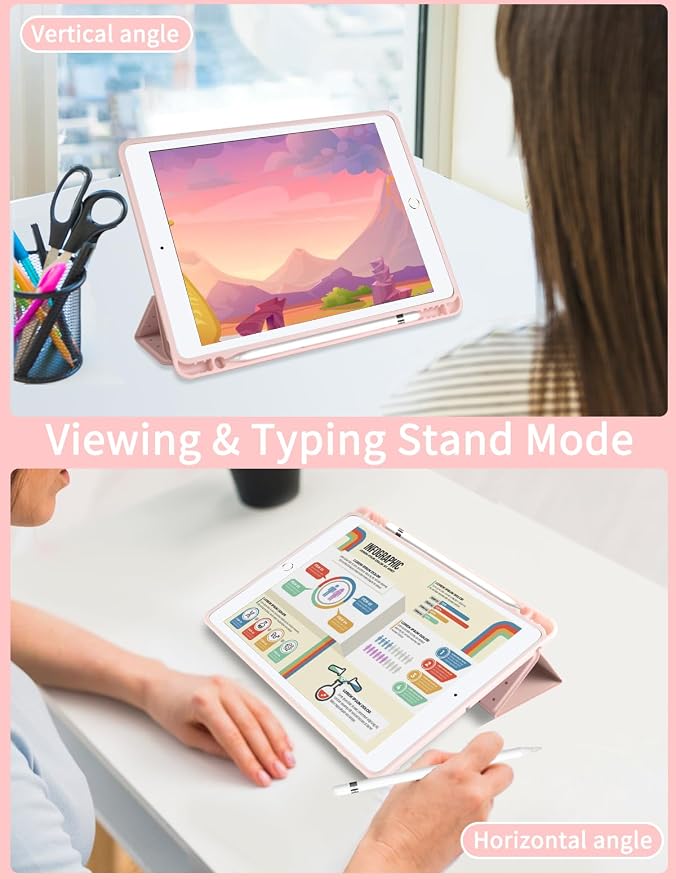 Trifold Stand Case for iPad Air 11 Inch M4/M3/M2 (8th 2026/7th 2025/6th 2024) iPad Air 10.9 Inch 5th/4th Generation (2022/2020) Trendy Cute Polkad Dot Print Aesthetic Pattern Design-Black