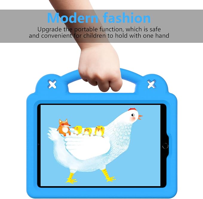 Kids Case for TCL Tab 8 LE 8.0 Inch (9137W/9132X) Full Body Protective Light Weight EVA Folding Handle Stand Shoulder Strap for TCL Tab 8 WiFi/TAB 8 LE/TAB 8 Plus LightBlue