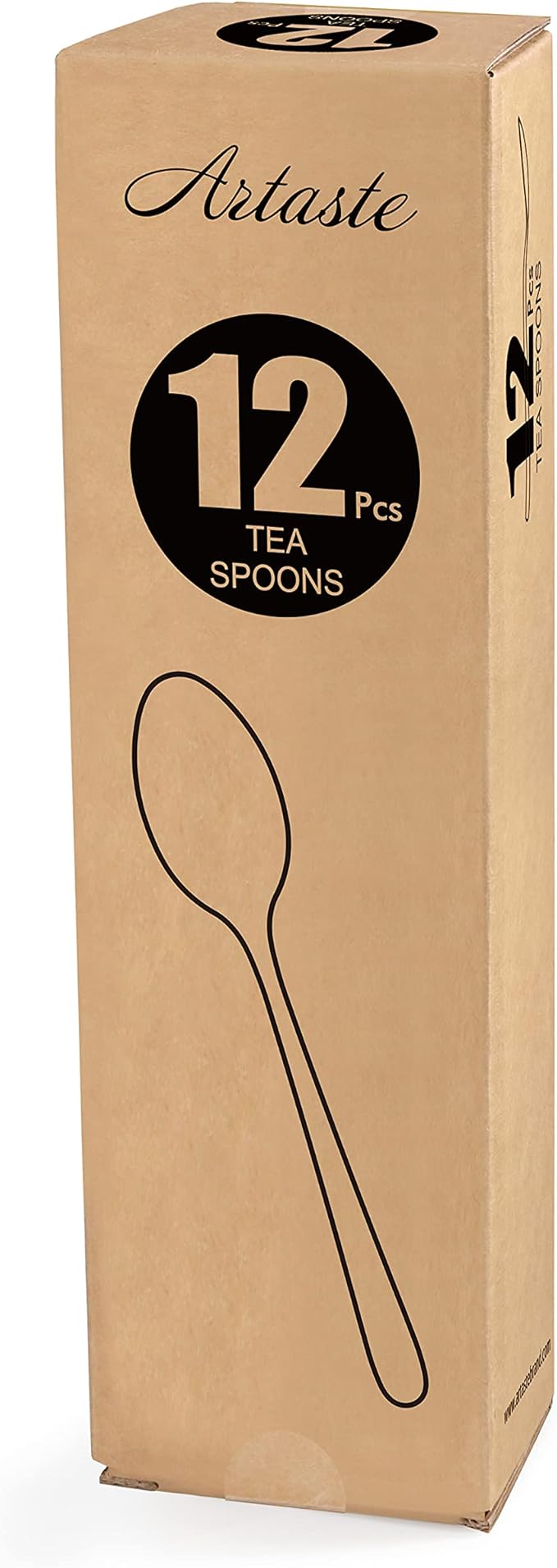 Artaste Rain II Forged 18/10 Stainless Steel Teaspoon Set of 12, Silver, 7-Inch