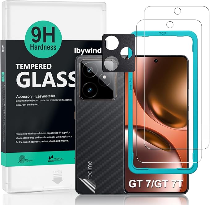 Ibywind for Realme GT 7 Pro 5G Screen Protector2-PackHydrogel Film with Camera Lens ProtectorEasy Installation ToolBubble-FreeFingerprint Unlock CompatibleAnti-ShatterAnti-Scratch