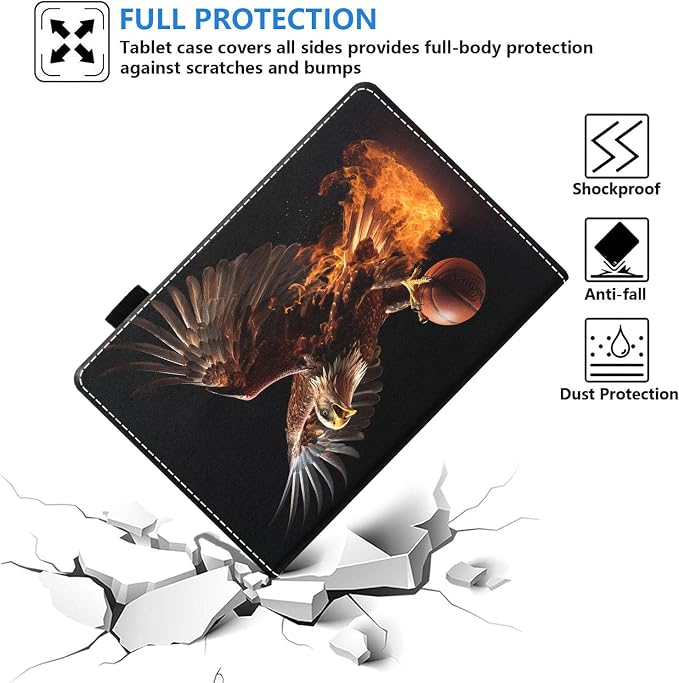 Case for Amazon Kindle Fire HD 10 Tablet (10.1 inch 9th/7th Generation 2019/2017 Release) Slim PU Leather Stand Folio Cover with Auto Wake Sleep Abstract Paint Butterfly