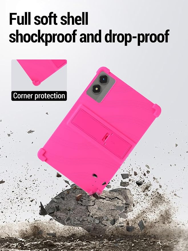 for TABWEE T50 (11 Inch) Android 16 Tablet Protective case ZBAGUG Shockproof Lightweight Silicone Protective Cover with Stand Child-Friendly Protection Easy to Clean Design Black.