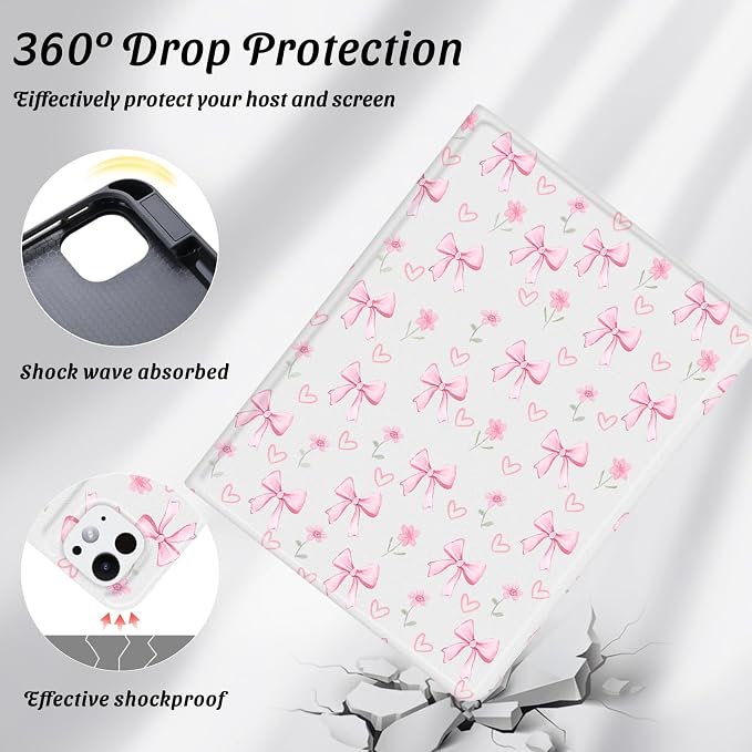Cute Maple Bear Case for 10.2 iPad 2019/2020/2021(7th/8th/9th Gen) with Pencil Holder Auto Wake/Sleep Leather Soft TPU Back Cover for Women Girls