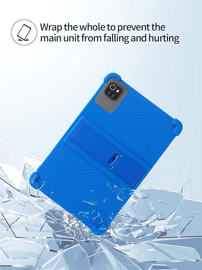 for kelankeke K10 Android 10-Inch TabletUYRUREL Skin-Friendly Soft Silicone Protective CaseFull Protection Against Drops and Scratcheswith Adjustable Viewing StandBlack.