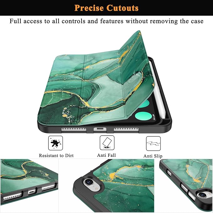 Soke Case for iPad mini (A17 Pro) 7th/ 6th Generation (Book Wine) | Built-in Apple Pencil Slot fit iPad Mini 2024 and 2021 8.3 inch Auto Sleep/Wake