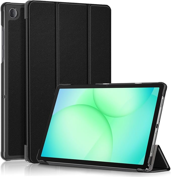 Gylint Folding Folio Stand Case for Galaxy Tab A11+ Plus/A9+ Plus 11 Inch Ultra-Thin PU Leather Smart Cover with Auto Wake/Sleep Black