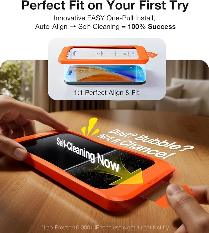 UltraGlass Unbreak Top 9H+ Glass for iPhone 15 Screen Protector (12FT Military Grade Shatterproof &amp Longest Durable) Screen Protector iPhone 15 Tempered Glass Full Coverage 2 Pack