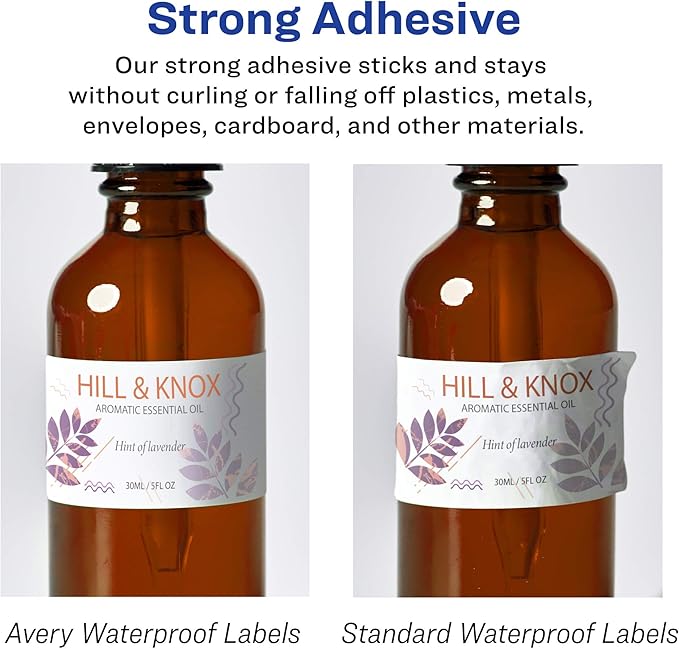 Avery Printable Durable White Rectangle Labels, Sure Feed Technology, 0.5" x 1.75", Waterproof Labels, Laser & Pigment-Based Inkjet Compatible, 400 Total