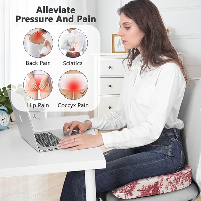 Tailbone Pain Relief Cushion, Memory Foam Seat Cushion for Pressure Relief Coccyx Cushion for Sciatica Pain Ergonomic Seat Cushion for Office Desk Chair