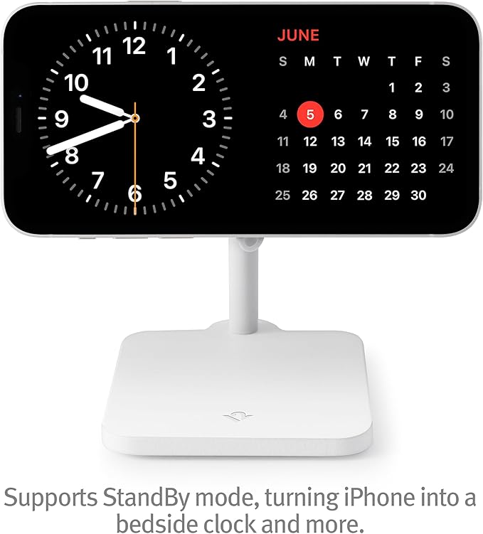 Twelve South Forte for iPhone | Modern Desktop Stand for MagSafe Charger and iPhone