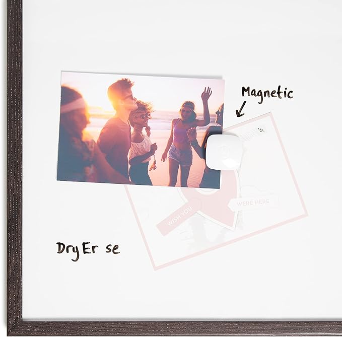 U Brands Magnetic Dry Erase Board White Board, 20" x 30" Inches, Black Wood Frame (3880U00-01)
