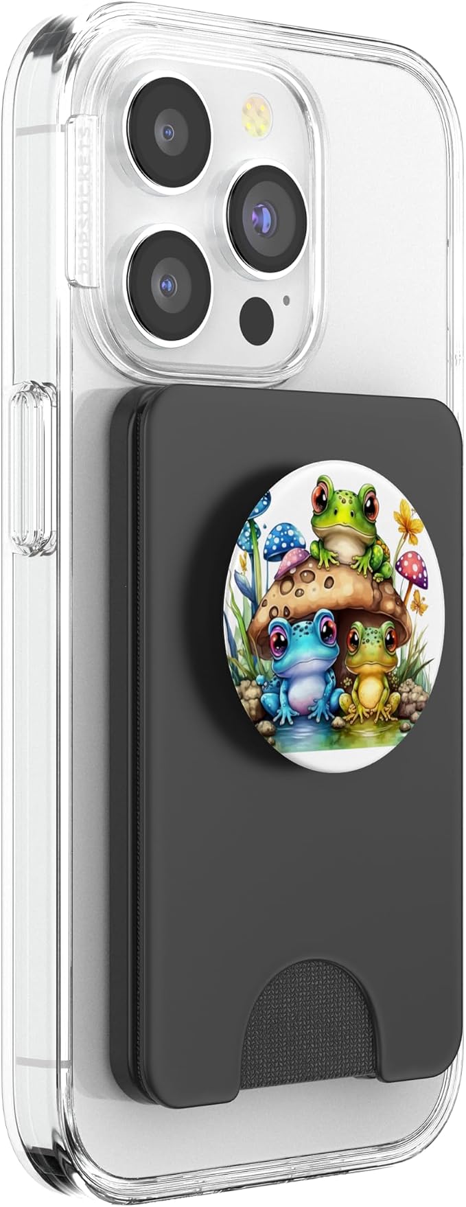 Colorful Frog Family on Toadstool Cartoon Mobile Holder PopSockets Adhesive PopGrip