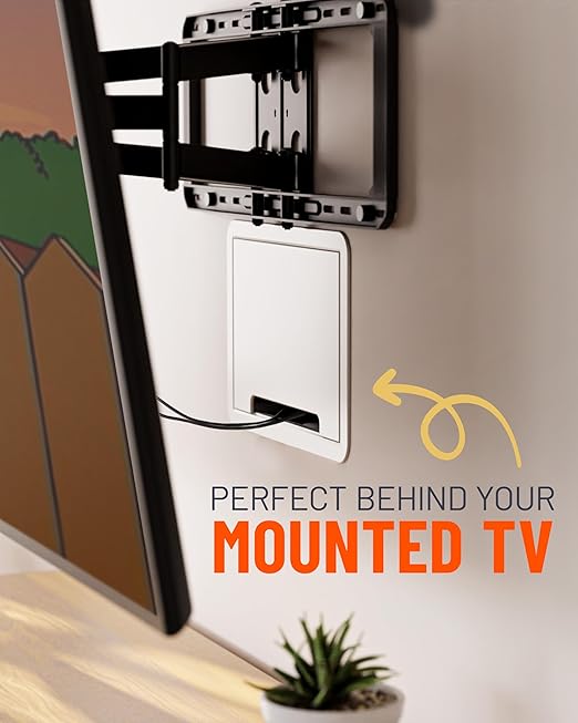 ECHOGEAR 9" in-Wall TV Media Box - Recessed TV Outlet & Network Enclosure - Works with Roku, Apple TV, Fire TV Stick, & Samsung One Connect Mini - WiFi Friendly Cable Management Kit