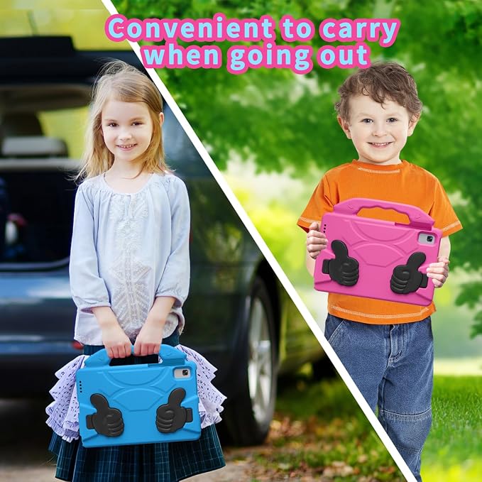 Kids Tablet Case with Built-in Kickstand and Handle Shockproof Cover Compatible with Lenovo Tab M10 FHD Plus 10.3Samsung Galaxy Tab A7/S6 Lite 10.4”Blue