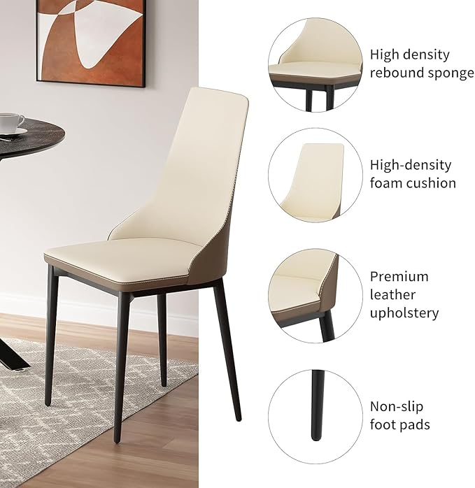 VFK 47" Round Kitchen Table Set with Storage Base & Metal Legs, 5-Piece Wooden Dining Set for 4 to 6 People, Includes 4 Upholstered Chairs for Dining Room, Living Room or Kitchen