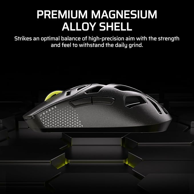 Corsair Sabre v2 PRO Wireless MG FPS Gaming Mouse – 33,000 DPI Marksman S Sensor, 8,000Hz Hyper-Polling, Durable Magnesium, Lightweight, Up to 120hr Battery – Black