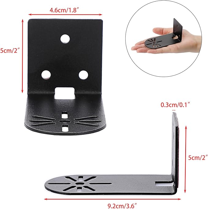 Sumnacon 3PCS Wall Mount Camera Shelf- Metal Small Wall Shelf with Adhesive,Universal Small Floating Shelf for Security Cameras, Speakers,Black