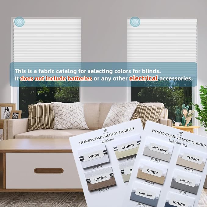 SmartWings Cellular Fabric Samples,100% Blackout & Light Filtering Fabric, Used in Hazel Cellular Shades, Multi-Color