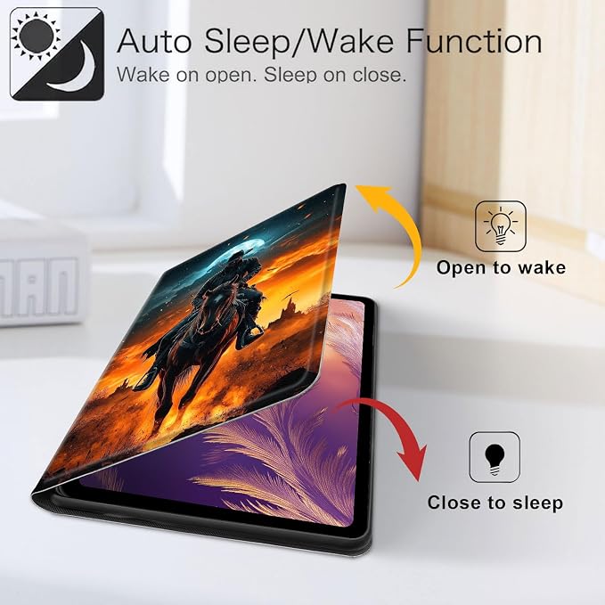 for iPad 11th Generation (A16 2025) 11 / iPad 10th Gen 10.9 2022 Case 360° Rotating PU Leather Stand Cover with Auto Sleep/Wake Shockproof TPU Backl Raccoon Perched