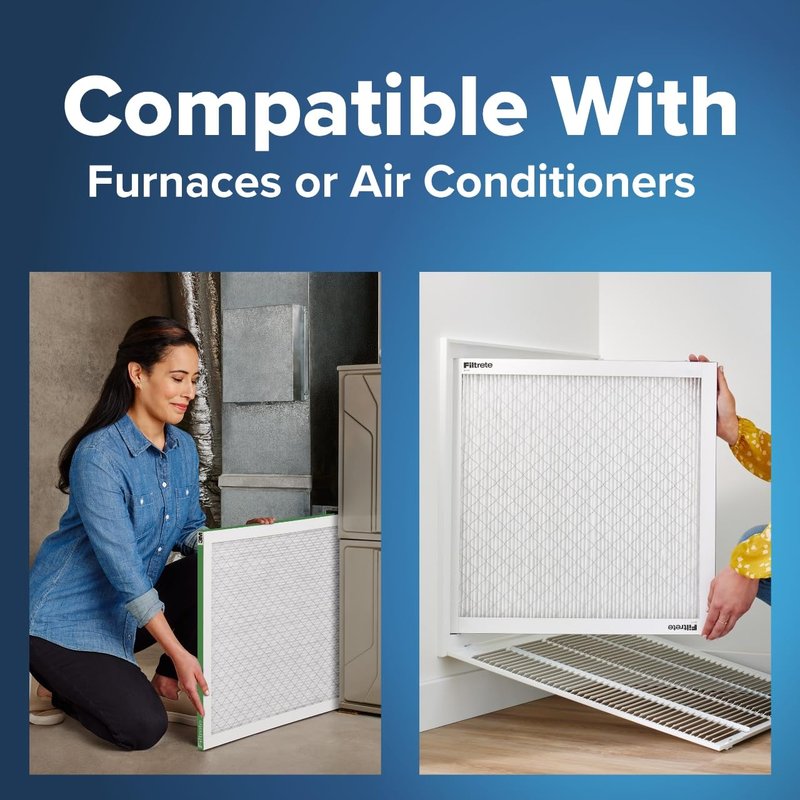 Filtrete 20x30x1 AC Furnace Air Filter, MERV 8, MPR 700, Tough on Pollen, Easy on Airflow, 3-Month Pleated 1-Inch Electrostatic Air Cleaning Filter, 4-Pack (Actual Size 19.880 x 29.880 x 0.8125 in)
