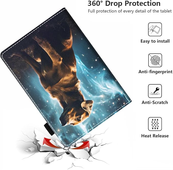 Case for Amazon Kindle Fire HD 8/Fire HD 8 Plus Tablet (12th/10th Generation 2024/2022/2020 Release) - PU Leather Folio Cover with Smart Auto Wake/Sleep Bald Eagle