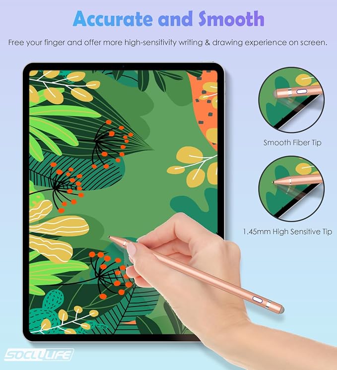 Active Stylus Pen for Touch ScreensDual Pen Tips for iOS &amp Android Drawing &amp WritingHigh Precise Digital Pencil for Apple iPhone 16/15/14/13/12/11/X/8iPad Air/Pro/MiniPhone/Tablet/Sam-sung