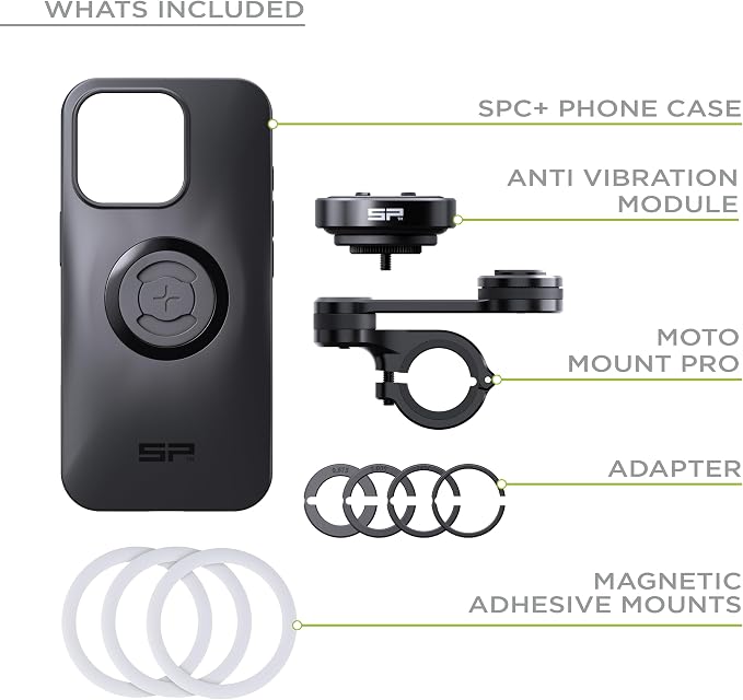 SP CONNECT Moto Bundle II with Anti Vibrations Module| SPC+ | Compatible with for Samsung S20| Motorcycle Phone Mount |Phone Mount for Motorcycle Handlebars | Cell Phone Holder