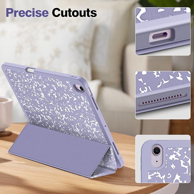 Fintie Slim Shockproof Case for iPad Air 13-inch M4/M3/M2 (2026/2025/2024) | Soft TPU Back Cover Drop protection Viewing &amp Typing Angles Pencil Holder Scratch-Resistant Composition Book