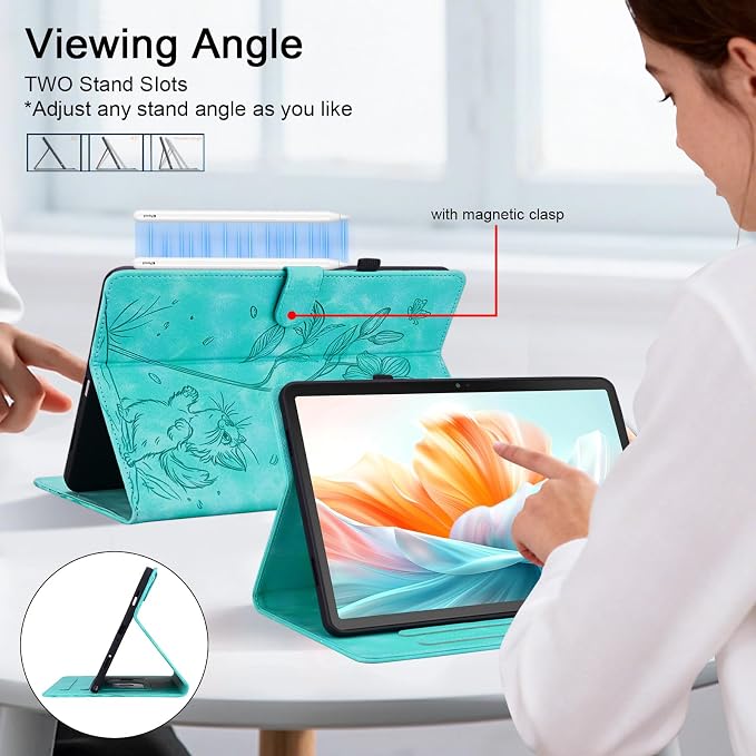 Case for iPad mini 7 2024 A17 Pro iPad mini 6 2021 8.3 inch Auto Wake/Sleep Multi-Angle Flip PU Leather Cover Case with Stylus Holder Blue