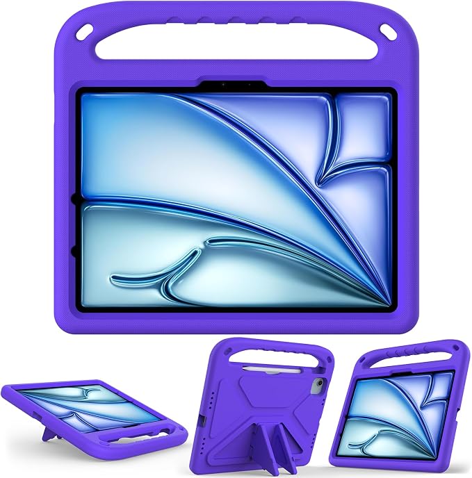 Dteck Kids Case for iPad 10.2 - Shockproof Rugged EVA Handle Stand Child Proof Case for iPad 9/8/7 Generation Black